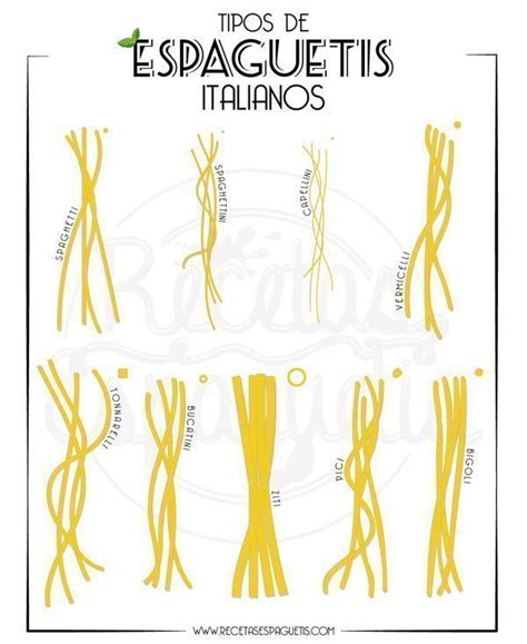 primer plano de diferentes tipos de espaguetis, mostrando sus distintos diámetros