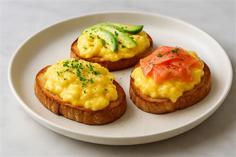 Variedad de smörgås sueco con diferentes acompañamientos como pescado, huevo y caviar.