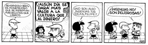 Viñeta de Mafalda discutiendo un tema social o político con su padre.