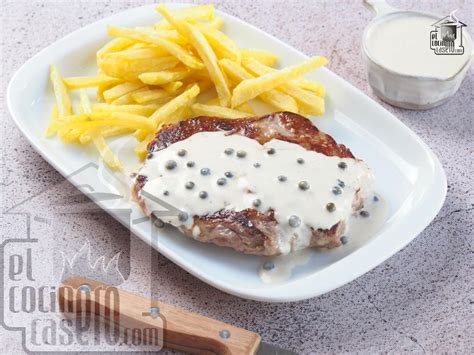 entrecot a la pimienta con salsa