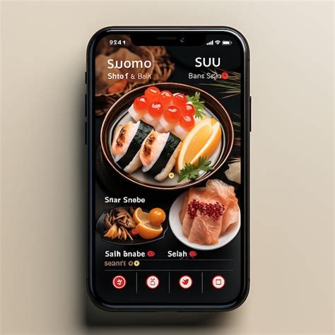 Interfaz de la aplicación Haruki Sushi mostrando el menú