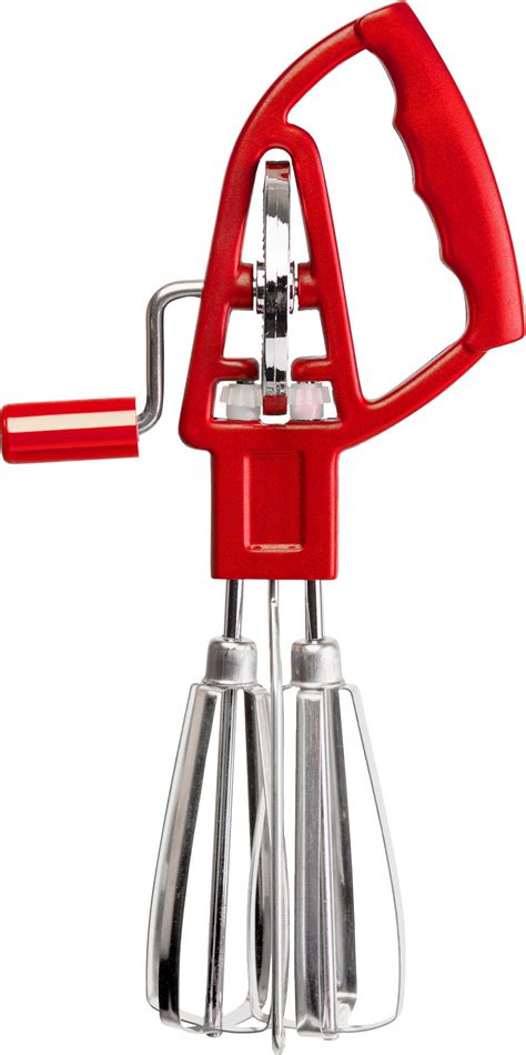 Fotografía antigua de una batidora manual de manivela tipo Dover de finales del siglo XIX.