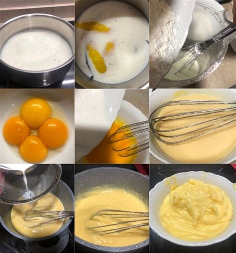 Proceso de elaboración de la crema pastelera para la torta de cumpleaños