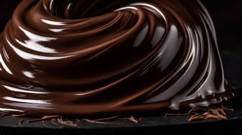 Ganache de chocolate brillante vertiéndose