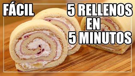 Infografía con diferentes ideas de rellenos para arrollados salados