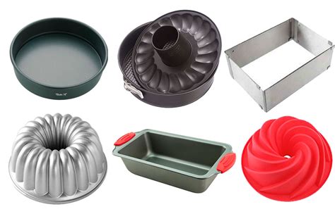 Diferentes tipos de moldes para bizcochos y tartas