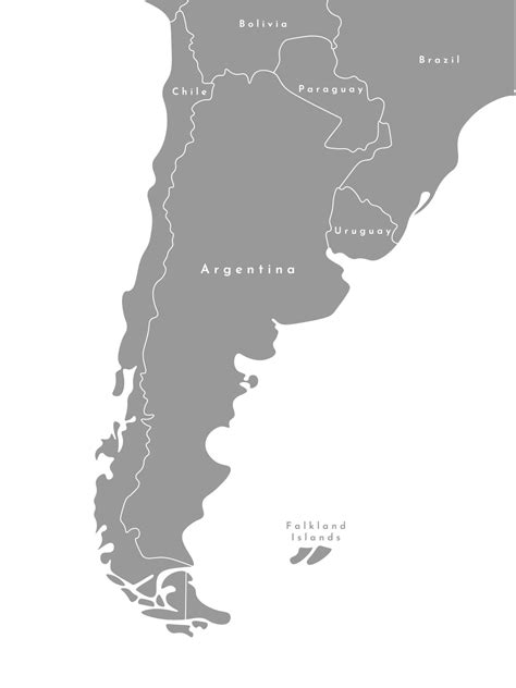 mapa de Sudamérica resaltando Chile, Argentina, Uruguay y Paraguay