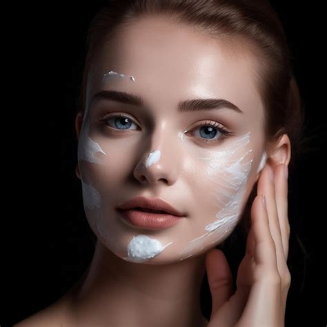 Mujer aplicando mascarilla facial reafirmante.