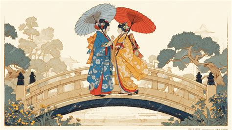 Ilustración de un barrio de placer japonés del período Edo.