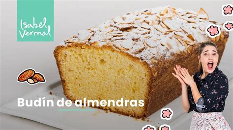 Rebanada de budín de vainilla y almendras con una miga suave