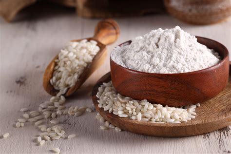 Esquema de las diferencias entre harina de arroz normal y harina de arroz glutinoso
