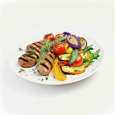 Montaje de un plato principal con carne y verduras de colores vivos