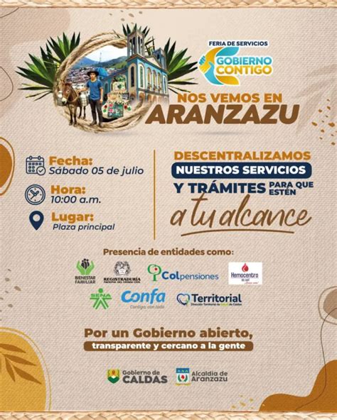 Imagen de la Feria de Servicios “Gobierno Contigo” en Aranzazu con participación ciudadana