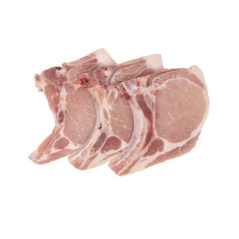 Fotografía de una chuleta de lomo de cerdo gruesa (