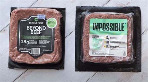 Comparativa de ingredientes principales de Beyond Meat e Impossible Foods