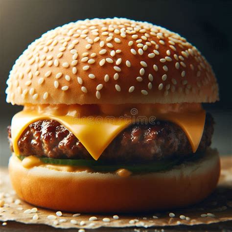 Thematic photo of a perfectly cooked, juicy hamburger