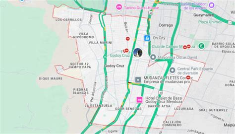 Mapa de Godoy Cruz, Mendoza, marcando la ubicación de El Quincho Parrilla.