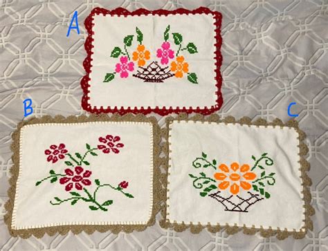Galería de diferentes servilletas de tela para tortillas con sus detalles bordados