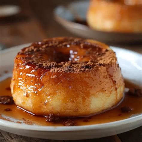 budín de pan tradicional sobre una mesa rústica