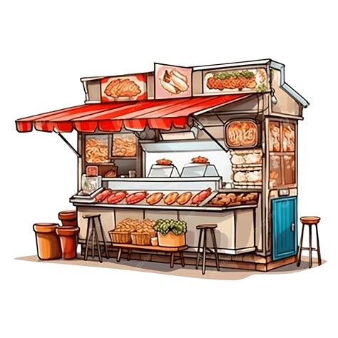 Imagen ilustrativa de un puesto de venta de comida rápida en una zona comercial.