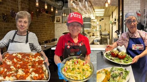 Infografía mostrando la variedad de nacionalidades de las abuelas en Enoteca Maria.