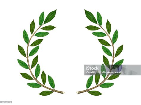 Ilustración de una corona de laurel antigua