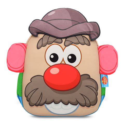 Diseño detallado de la mochila Loungefly Mr. Potato Head con sus piezas intercambiables y accesorios