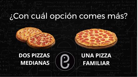 Infografía comparativa: cálculo del área de una pizza familiar frente a dos pizzas medianas