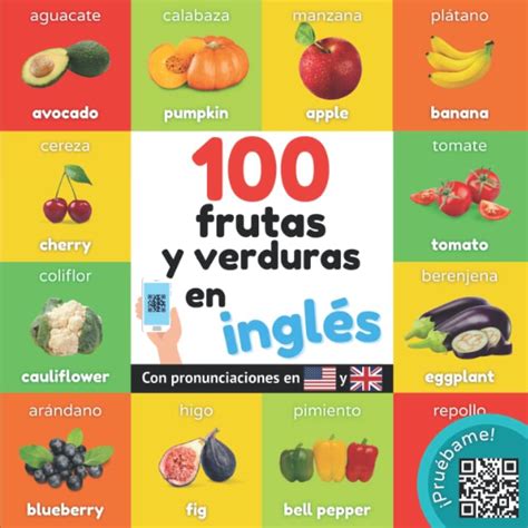 infografía detallada con imágenes de frutas y verduras comunes en inglés