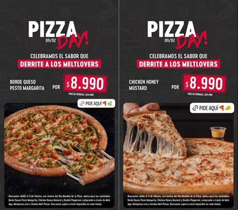 Gráfico comparativo de descuentos y promociones de Melt Pizzas