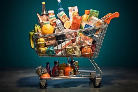 Una imagen de un carrito de supermercado lleno de productos de la marca Great Value, incluyendo varias mayonesas.