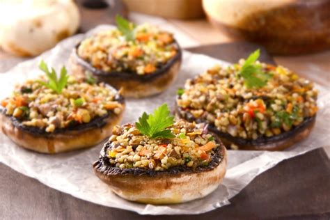 Ingredientes para champiñones rellenos veganos