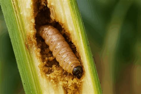 El barrenador hace túneles dentro del maíz, provocando que la planta se rompa y caiga al suelo