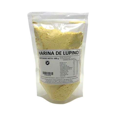 Infografía comparativa de los nutrientes de la harina de lupino frente a otras harinas sin gluten