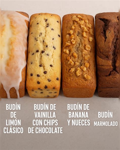 Variedad de budines caseros con frutas, glaseado y especias