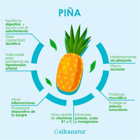 Infografía: Composición de la piña y sus efectos en la boca