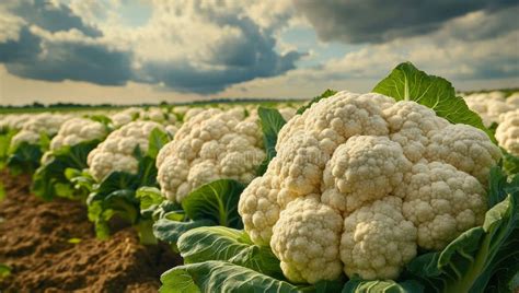 Campo de coliflores Nevada en crecimiento