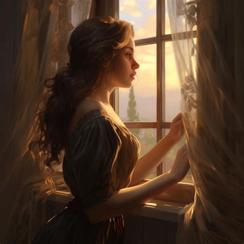 Una mujer mirando a través de una ventana, con una expresión melancólica, simbolizando el deseo de escapar.