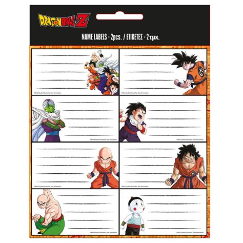 Ilustración de un niño emocionado decorando sus cuadernos con etiquetas de Dragon Ball Z