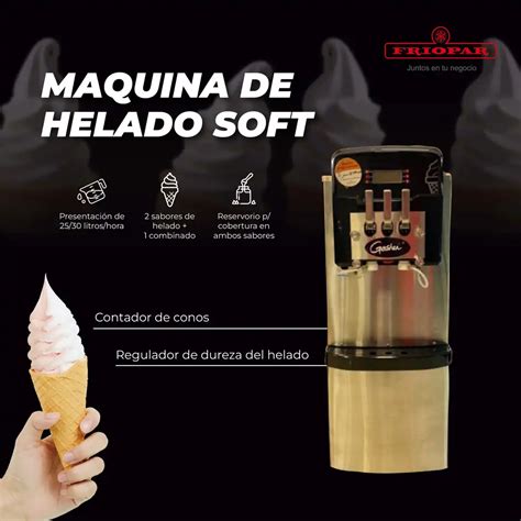 Esquema de una máquina de helado soft mostrando el flujo de mezcla y aire