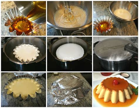 preparación del flan en una olla