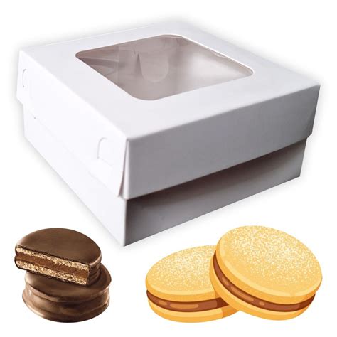 Cajas de cartón dúplex para alfajores en colores blanco y kraft