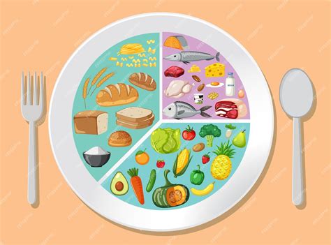 Ilustración de un plato de comida equilibrada con alimentos ricos en proteínas, vitaminas y fibra, adecuado para pacientes postrados.