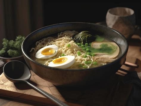 tazón de sopa de fideos ramen con cerdo, huevo y nori