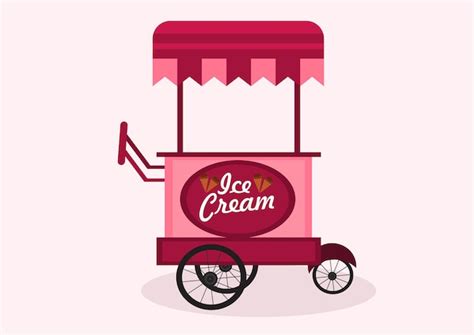 Ilustración histórica de un carrito de helados tradicional de finales del siglo XIX