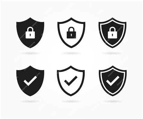 Iconos de seguridad en línea, candados y escudos