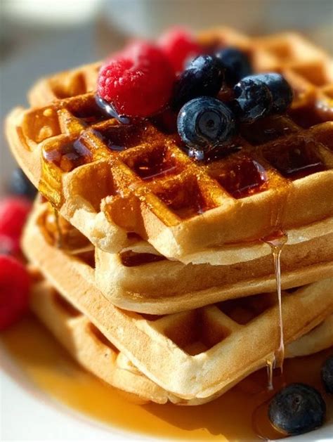 Waffles recién hechos en un plato listos para ser almacenados o consumidos