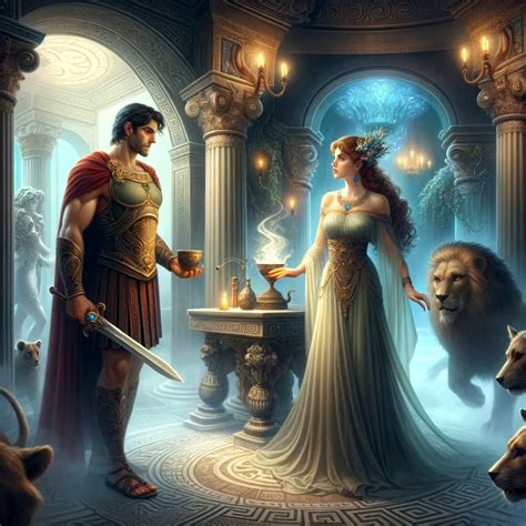 Ilustración de Delia preparando bombones y licores en una escena misteriosa de 