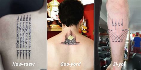 Monje tailandés realizando un tatuaje Sak Yant tradicional.