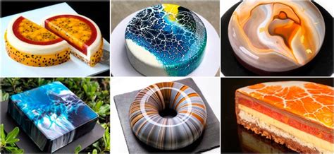Esquema de las capas de un postre con glaseado espejo (mousse, bizcocho, glaseado)